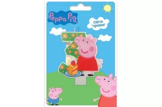 Свеча Цифра 3 Свинка Пеппа Свеча Цифра 3 Свинка Пеппа