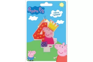 Свеча Цифра 4 Свинка Пеппа Свеча Цифра 4 Свинка Пеппа