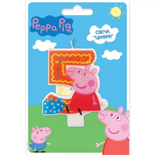 Свеча цифра 5 «Свинка Пеппа» (Peppa Pig) Свеча цифра 5 «Свинка Пеппа» (Peppa Pig)