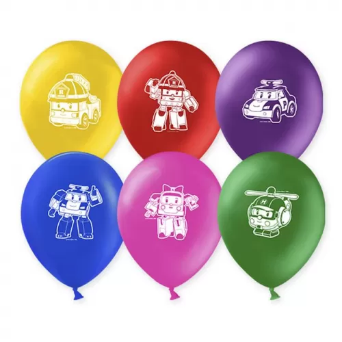 Набор шаров «Поли Робокар», 10 шт.