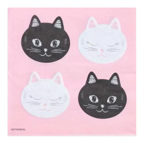 Салфетки Котики розовые (12 шт.) Салфетки Котики розовые (12 шт.)