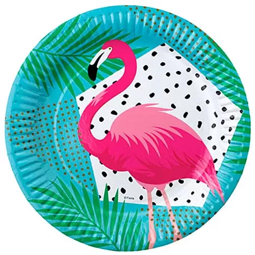 Тарелки одноразовые Фламинго (6 шт.)