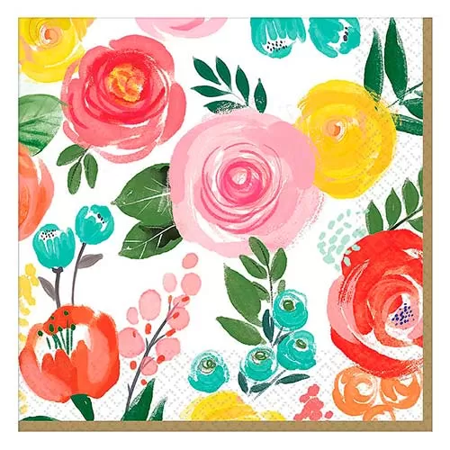 Салфетки Цветочный вальс 33 см (16 шт.)