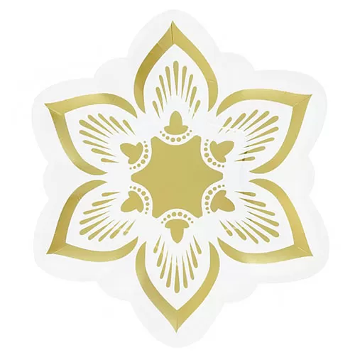 Тарелки бумажные Цветок золотой (6 шт.)