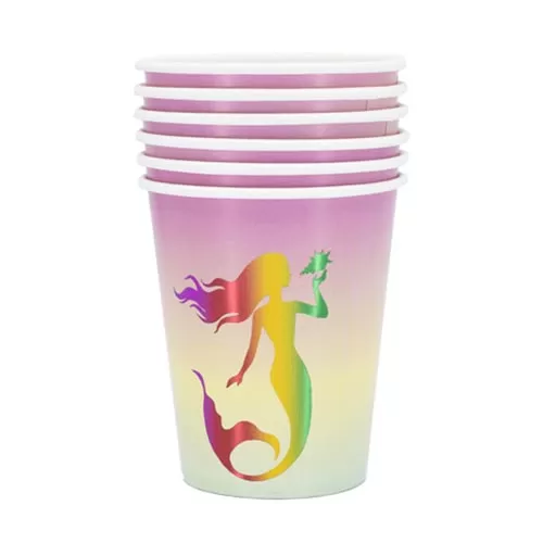 Стаканы одноразовые Русалочка радужная (6 шт.) Стаканы одноразовые Русалочка радужная (6 шт.)