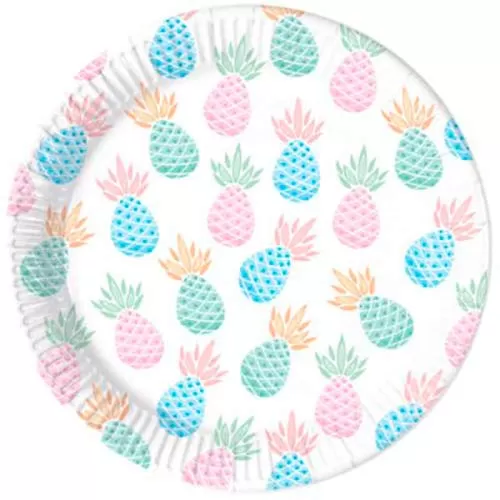 Тарелки одноразовые бумажные Ананас (8 шт.) Тарелки одноразовые бумажные Ананас (8 шт.)