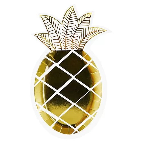 Тарелки бумажные Ананас фигурные (6 шт.) Тарелки бумажные Ананас фигурные (6 шт.)