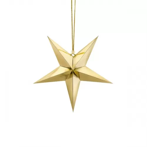 Звезда золотая бумажная (30 см) Звезда золотая бумажная (30 см)
