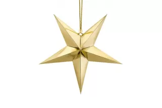Звезда бумажная золото (45 см) Звезда бумажная золото (45 см)