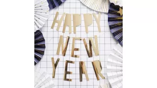 Гирлянда Happy New Year золотая Гирлянда Happy New Year золотая