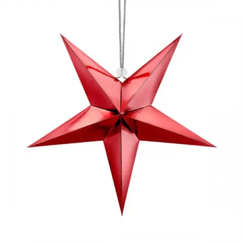 Звезда красная бумажная (45 см)