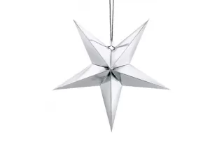 Звезда бумажная серебро (45 см)