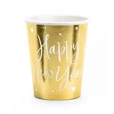 Стаканы золотые Happy New Year (6 шт.) Стаканы золотые Happy New Year (6 шт.)