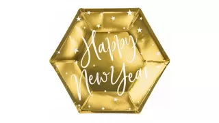 Тарелки золотые Happy New Year (6 шт.) Тарелки золотые Happy New Year (6 шт.)