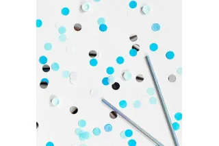 Конфетти Микс голубые/серебро