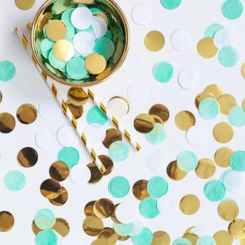 Конфетти Круги мятный/золото Конфетти Круги мятный/золото