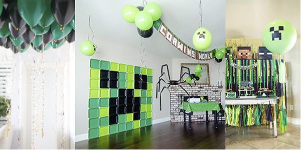 minecraft decoration вечеринка в стиле майнкрафт